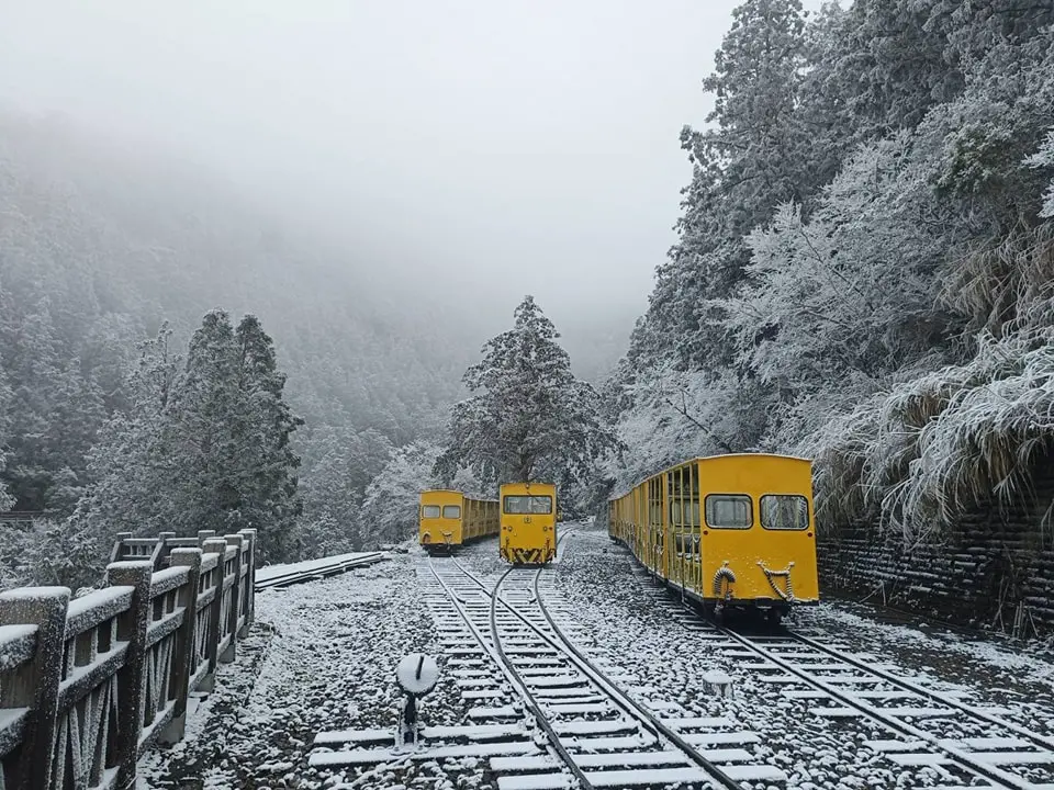 ▲今（9）日低溫再度報到，伴隨充足的水氣，讓太平山飄起皚皚白雪，但醫師也提醒，低溫恐怕也會容易引發「低血氧」，（圖／翻攝太平山國家森林遊樂區臉書）