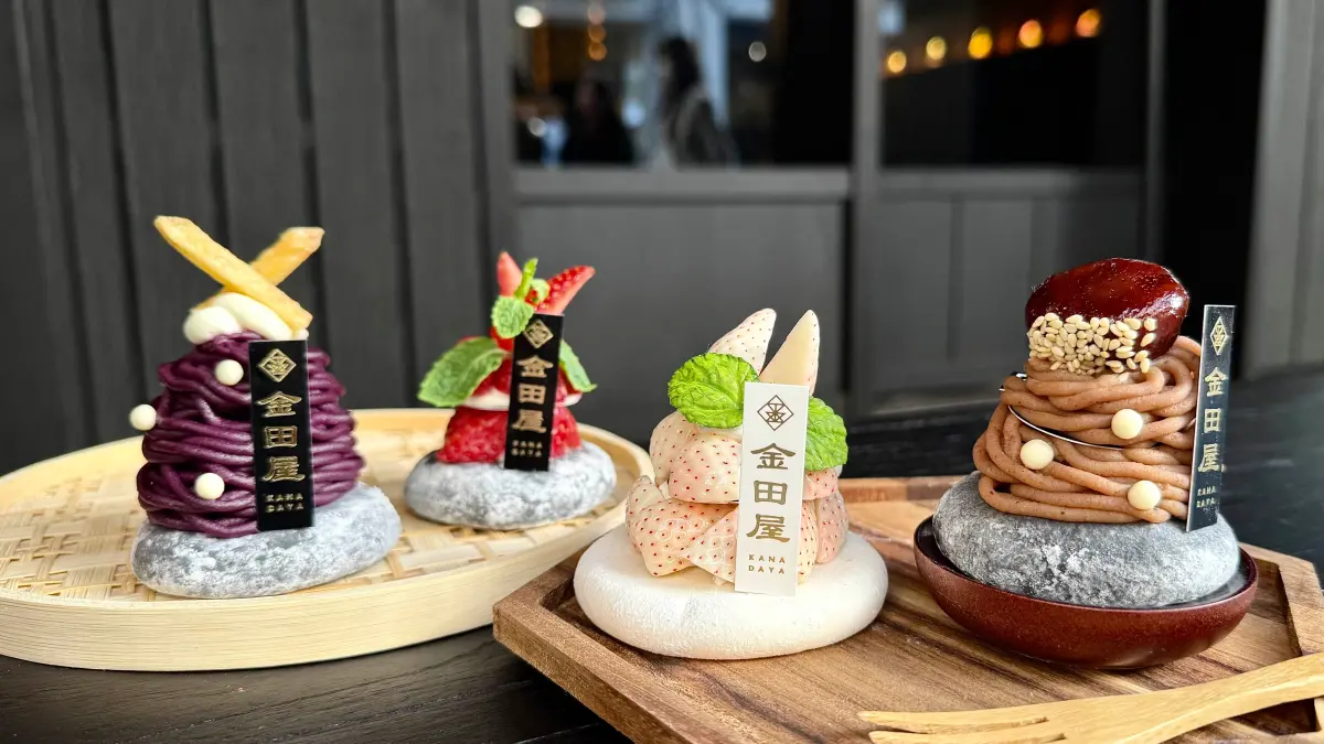 ▲日本東京銀座爆紅「金田屋」漂浮甜點「水果大福」海外首店在台灣，2月24日台北中山區赤峰街開幕買一送一，必吃草莓大福等8種口味與大福飲品，台灣獨家「金田和菓四韻」禮盒，早鳥預購免排隊優惠菜單一覽。（圖／記者蕭涵云攝）
