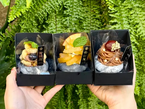 ▲金田屋「水果大福」單個禮盒包裝。（圖／記者蕭涵云攝）