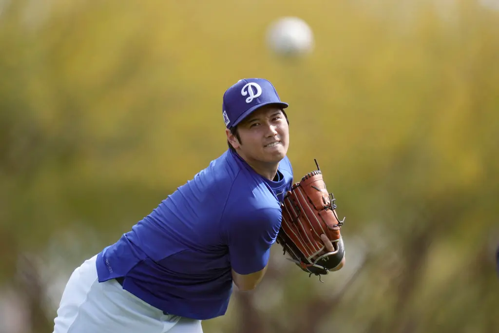 ▲大谷翔平預計新賽季投手復出，他的狀況也漸入佳境，今天只是輕鬆投就已經飆到時速140公里，他本人還反覆向工作人員確認，確保自己沒有聽錯。（圖／美聯社／達志影像）