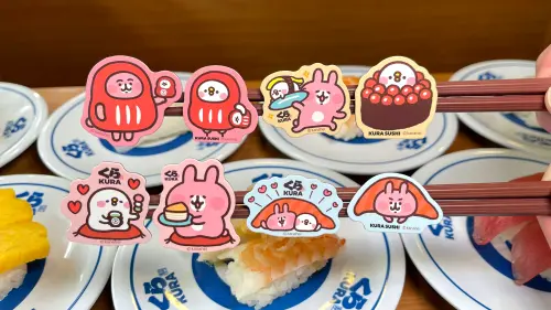 ▲4款「卡娜赫拉的小動物磁貼兩件套」，兩兩一組搭配在一起好可愛。（圖／藏壽司提供）