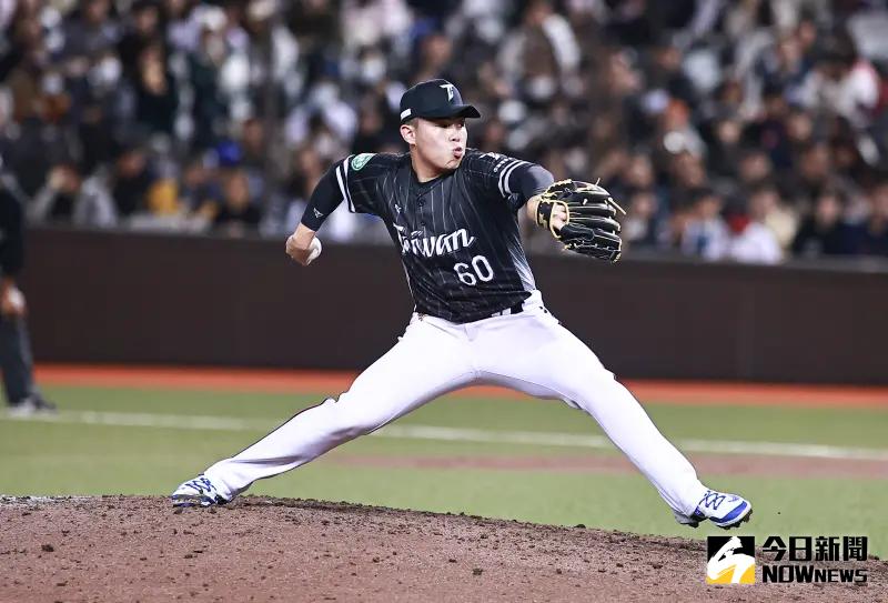 ▲中華隊「火球男」曾峻岳昨戰登板主投1局無失分，其中13顆直球全部亮紅燈超過150公里，極速更達到154公里，引發球迷驚呼。（圖／記者葉政勳攝 , 2025.02.13）