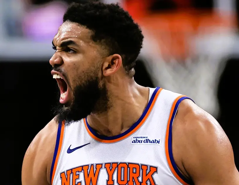 ▲紐約尼克中鋒Karl-Anthony Towns開局表現符合外界的高期望，但仍有進步空間。。（圖／美聯社／達志影像）