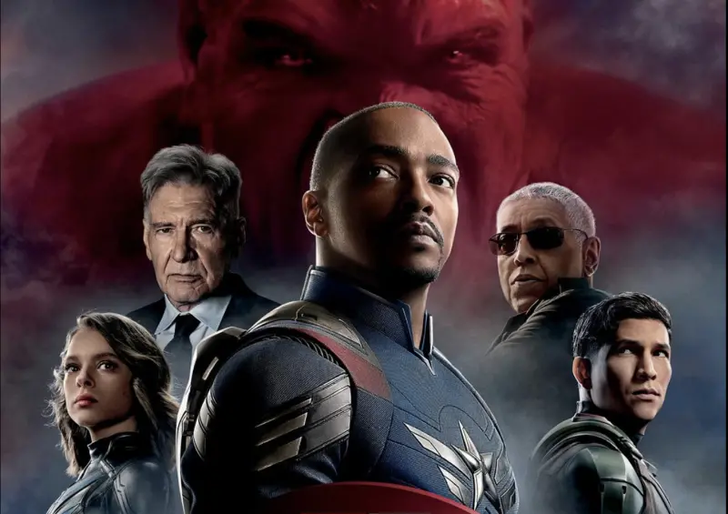 ▲《美國隊長：無畏新世界》首週末票房奪冠，北美賣座達1億美元，全球總票房逼近兩億美元，成功打贏第一仗。工作人員透露，在重拍部分場面時，扮演美國總統的哈里遜福特（左二）巨星氣焰太強烈，大家忙著伺候他的心情，導演也拿他沒辦法。（圖／摘自IMDb）