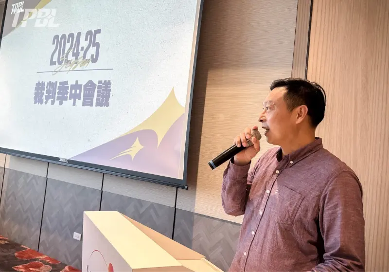 ▲TPBL將採用的「Spot AI」即時影音系統運用 AI 標籤、剪輯、自動化產生判決影音及數據，用更精確的角度來檢視判決、精進賽事品質。圖為副秘書長陽和平。（圖／TPBL提供）