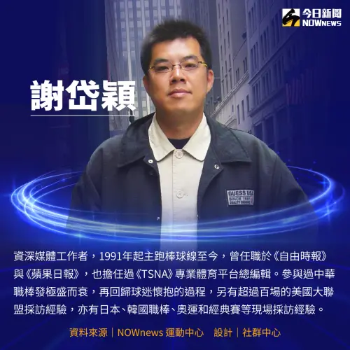 NOWnews運動中心特約作家謝岱穎。(圖/NOWnews社群中心製圖) ▲NOWnews運動中心特約作家謝岱穎。(圖/NOWnews社群中心製圖)