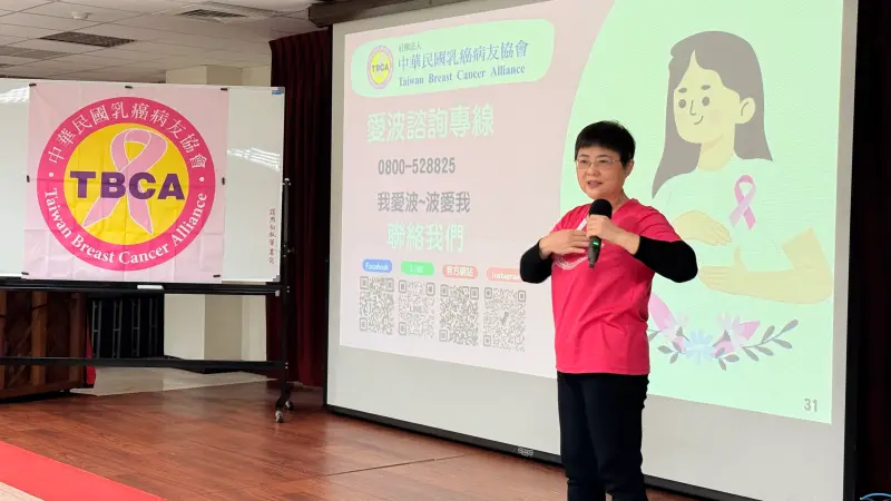 ▲中華民國乳癌病友協會理事長黃淑芳帶領志工演練宣導課程。（圖／中華民國乳癌病友協會提供）