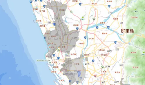 ▲2月21日高雄市大停水範圍。（圖／自來水公司網站）