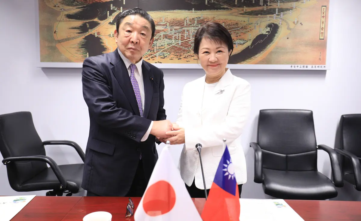 ▲台中市友好城市日本大分縣議會議員志村學一行人，昨天拜會台中市政府，盧秀燕親自接待。（圖／台中市政府提供，2025.02.21）