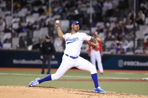 ▲而今天則是輪到傑斯登場，他過去效力過富邦悍將，今天在5局下登板，總計對西班牙投2又1/3局無失分，球速在30球以內，明天還能上。（圖／中華棒協提供）