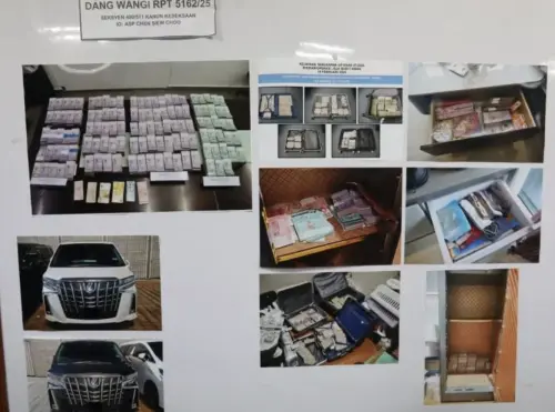 ▲警方在行動中起獲總值700萬令吉（ 約新台幣5200萬元）的財物。（圖／翻攝自星洲日報）