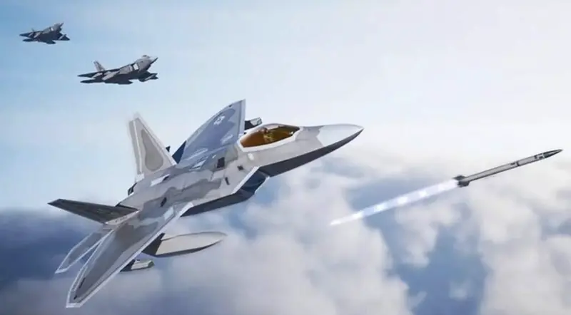 ▲2022年美國空軍公布F-22戰機發射AIM-260A的示意圖。(圖/美國空軍)