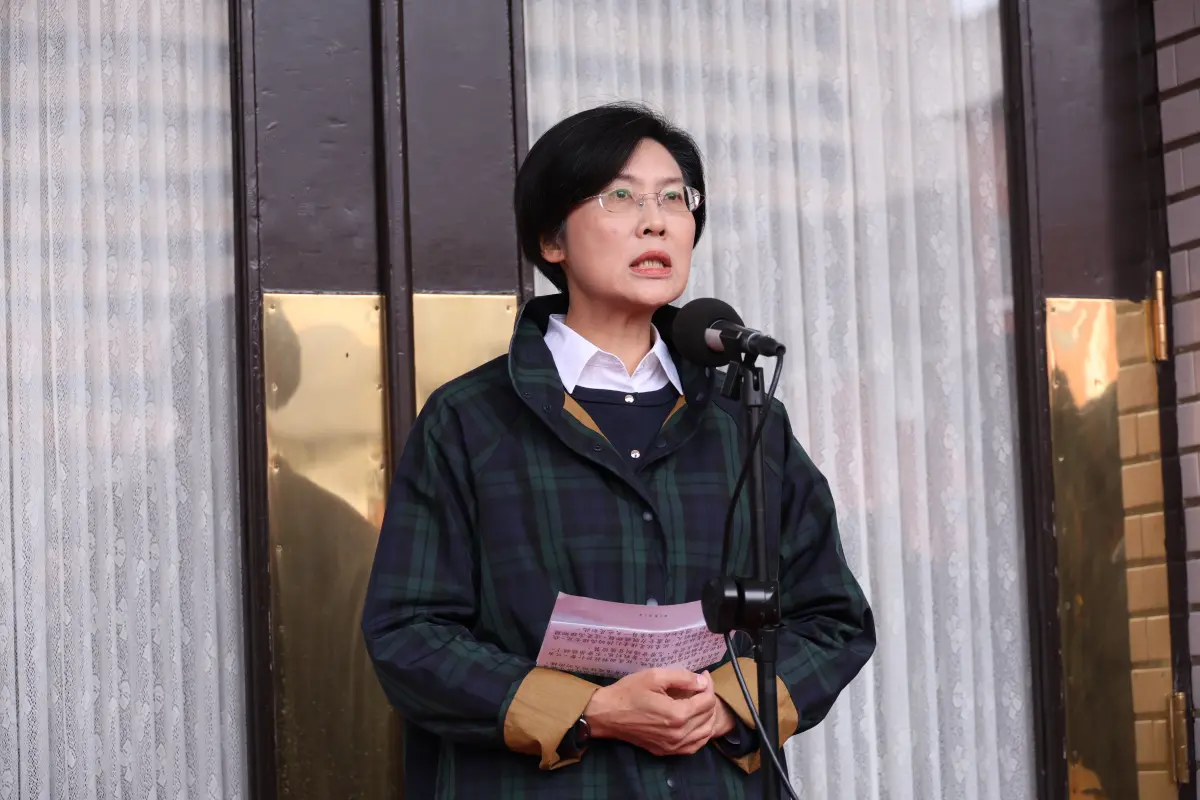 ▲林岱樺再發聲明，說明「政治干預司法、司法干預初選」一席話，並非指控任何黨內同志與恪守職責的司法人員，為此引發熱議致歉。（圖／記者陳明安攝）