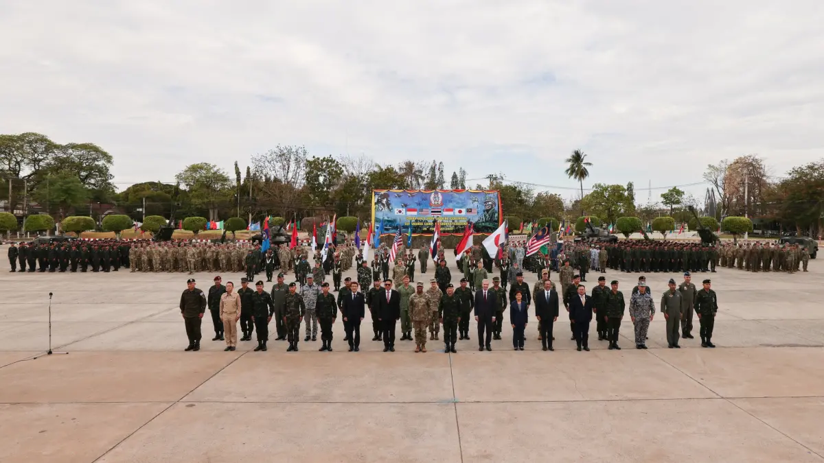 ▲南亞最大規模「金色眼鏡蛇」軍演在泰國各地啟動，25日在泰國東北部呵叻舉行開幕式。（圖／翻攝自「金色眼鏡蛇演習」臉書官方粉專