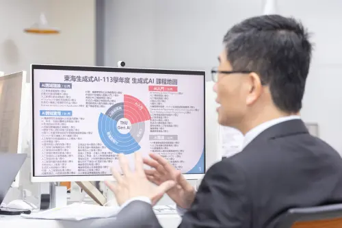 ▲東海AI課程地圖，將AI生成式概念融入到各領域，打造同學跨領域能力。（圖／NOWnews）