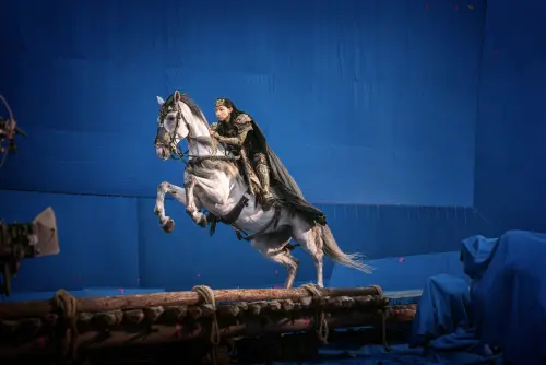 ▲那爾那茜為了在《封神第二部：戰火西岐》演好女將鄧嬋玉，接受了很長時間的特訓，演出有模有樣。（圖／鴻聯國際提供）