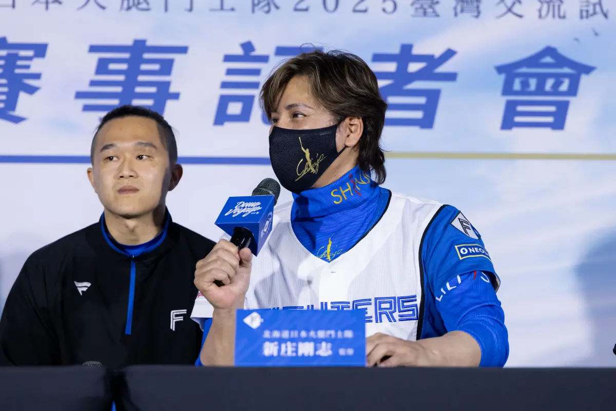 ▲北海道日本火腿鬥士隊新庄剛志在抵達台灣後，前往臺北大巨蛋視察球場狀況。（圖／悍創運動行銷提供）