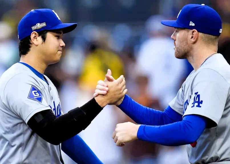 ▲道奇隊強打Freddie Freeman與大谷翔平(左)被喻為是科技煉金術vs渾然天成的對決。（圖／美聯社／達志影像）