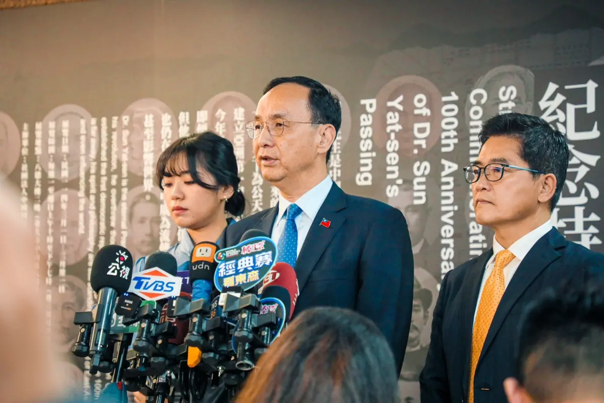 ▲國民黨主席朱立倫強調，要單靠國際解決幫我們解決問題是不務實的。（圖／國民黨提供）