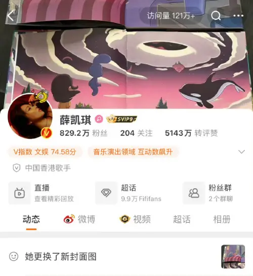 薛凱琪將微博封面照換成方大同的童書作品《艾美夢遊》。(圖/微博) ▲薛凱琪將微博封面照換成方大同的童書作品《艾美夢遊》。(圖/微博)