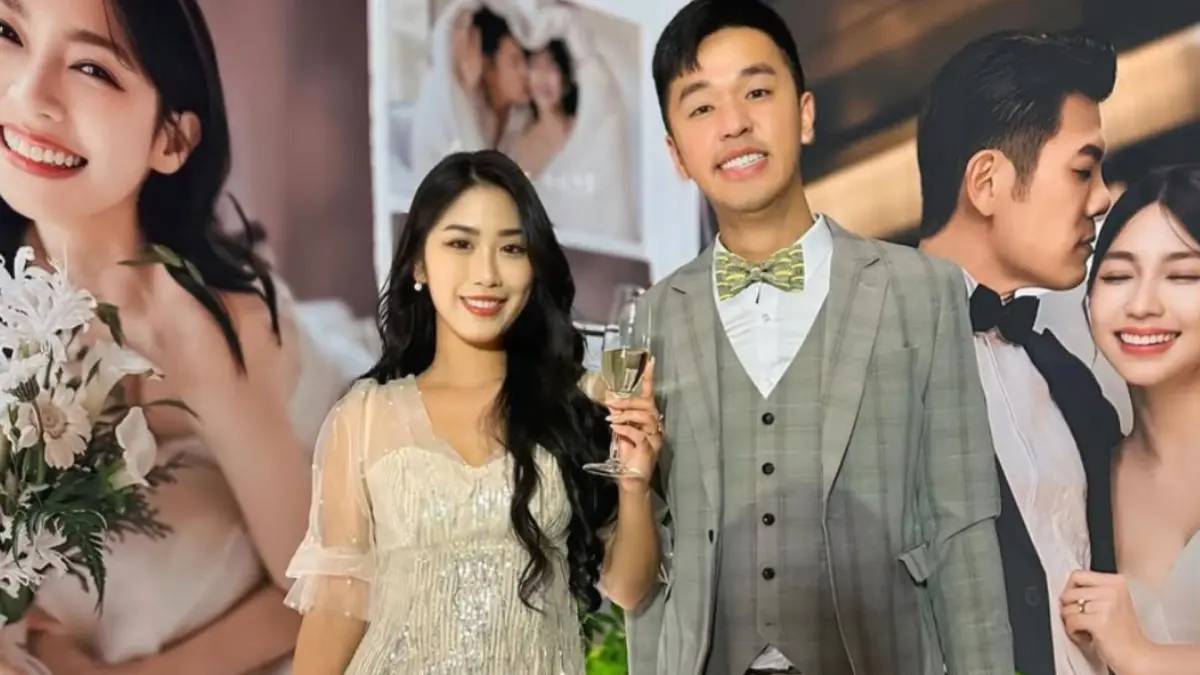 ▲香蕉（王俊傑）與老婆Timmy盛裝出席參加陳志強與曾智希的婚禮，未料，因Timmy身著亮片長裙，被部分網友批評「搶走新娘風采」，引發熱議。（圖／香蕉IG）