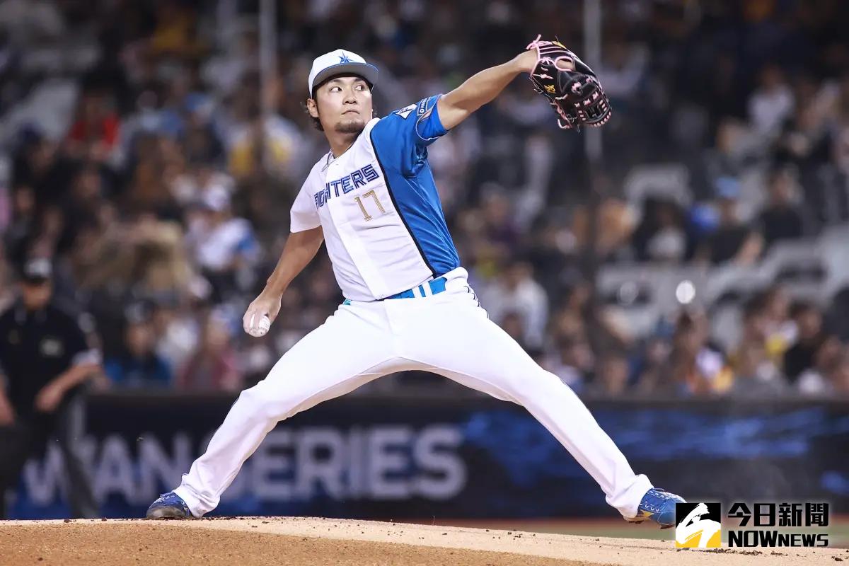 ▲火腿監督新庄剛志在今日記者會宣布首戰先發投手是本季14勝的洋聯勝投王與單季195K的三振王火腿王牌伊藤大海，第2戰與第3戰的先發投手也同時出爐。（圖／記者葉政勳攝 , 2025.03.02）