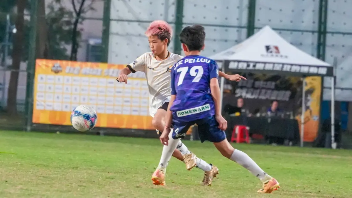 ▲高雄Attackers FC U13奪下冠軍，Marcus製造對手犯規獲得自由球機會，成為奪冠大功臣。（圖／熱血少年提供）