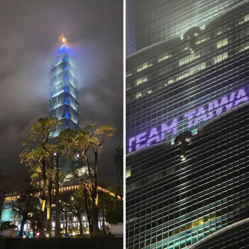 夜拍效果,左邊為1倍廣角,右圖為10倍變焦後的效果,依舊可以看到清晰的字樣。(圖/記者周淑萍攝) ▲夜拍效果,左邊為1倍廣角,右圖為10倍變焦後的效果,依舊可以看到清晰的字樣。(圖/記者周淑萍攝)