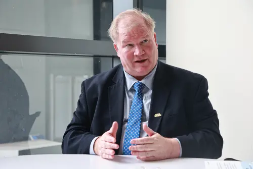 ▲蒙哥馬利說，川普對於台積電的成立從根本性有誤會，它並非從美國晶片業竊取技術，而是美國企業自主決定，並由台灣政府及企業共同支撐起晶片製造。（圖／記者葉政勳攝影）