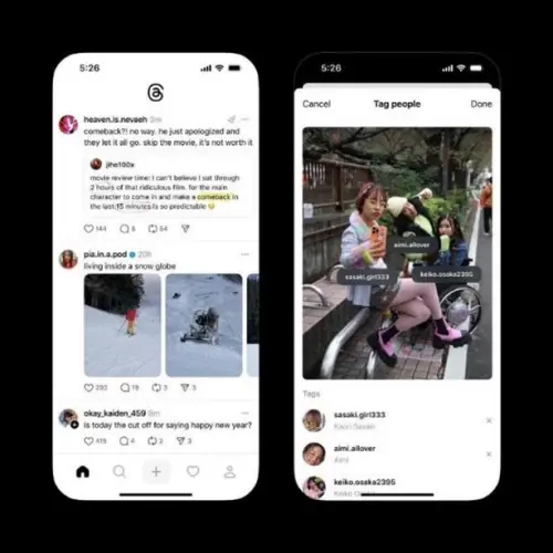 Meta旗下的社群平台Threads,近期加入「標註」和「標記」新功能。(圖/官方提供) ▲Meta旗下的社群平台Threads,近期加入「標註」和「標記」新功能。(圖/官方提供)