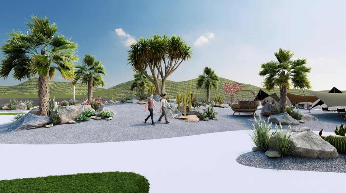 ▲新濱町海洋廚房戶外仙人掌公園示意圖。（圖／新濱町海洋廚房提供）