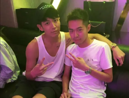 王大陸同框打手照曝光 女星林千又舊愛 ▲王大陸打手游姓男子(右)、藝人柯震東(左)(圖/翻攝IG)