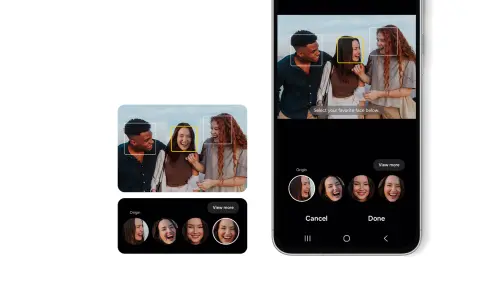 Galaxy A56 提供「最佳臉部表情」多人合照不怕有人閉眼。 (圖/官方提供) ▲Galaxy A56 提供「最佳臉部表情」多人合照不怕有人閉眼。 (圖/官方提供)