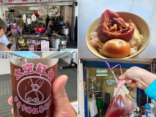 ▲在地民眾形容第五市場以「阿彬爌肉飯＋太空紅茶冰」為美食標配。（圖／翻攝自Google）