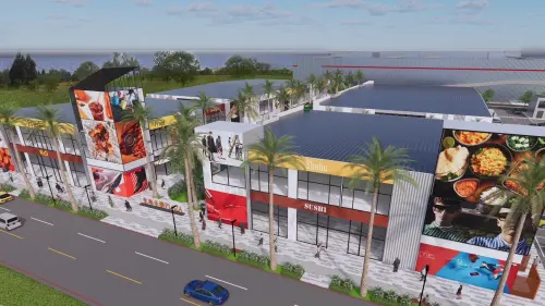 ▲ 「東南米樂PLAZA 」佔地近6千坪 ，規劃2層樓，12棟美式風格建築，共計24間品牌商店，總建坪約4000多坪。（示意圖／東南米樂提供）