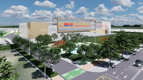 ▲東南米樂開發案分為兩區開發，A區「好市多」賣場為四層樓，佔地約1萬3000多坪。（示意圖／東南米樂提供）