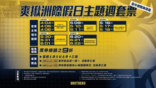 2025年中信兄弟主場主題週套票資訊。(圖/中信兄弟提供) ▲2025年中信兄弟主場主題週套票資訊。(圖/中信兄弟提供)