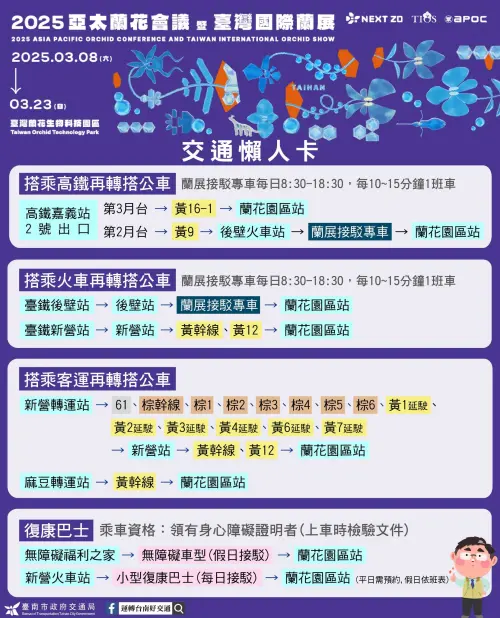 「2025台灣國際蘭展」交通資訊(圖/取自2025台灣國際蘭展臉書) ▲「2025台灣國際蘭展」交通資訊(圖/取自台灣國際蘭展臉書)