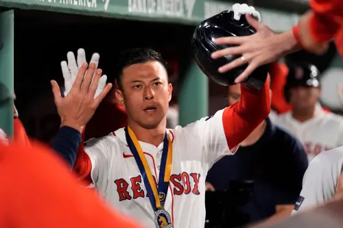 ▲現年33歲的紅襪外野手Rob Refsnyder，本人在韓國出生，但自幼就是孤兒，後經過育幼院協助，被送往美國發展，如今成為大聯盟選手，生涯獲得超過1160個打席。（圖／美聯社／達志影像）