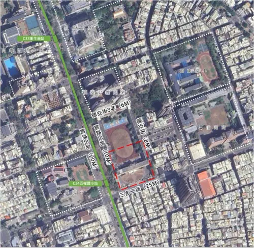 ▲高市府也積極推動TOD活化舊校地,規劃C34站原屬高雄市私立國際高級商工職業學校南側校地為捷運開發區,將變更面積約1.49公頃。(圖/高市府都發局提供) ▲高市府也積極推動TOD活化舊校地,規劃C34站原屬高雄市私立國際高級商工職業學校南側校地為捷運開發區,將變更面積約1.49公頃。(圖/高市府都發局提供)