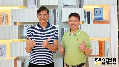 ▲芳崗建設董事長林達標（右）、興聯誠總經理周惠賓（左）出席「2025河畔生活節」。（圖／記者陳美嘉攝，2025.03.08）