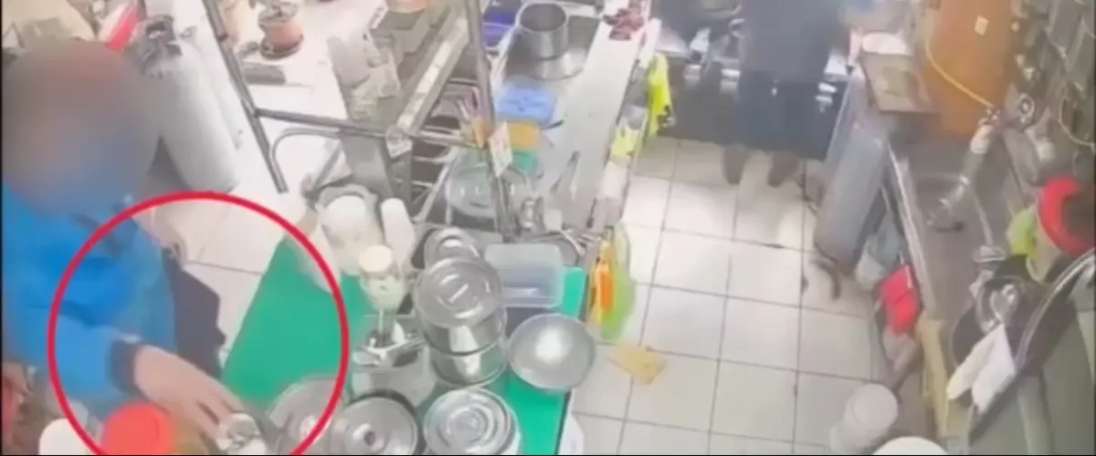 ▲張姓嫌犯二度趁買豆花時，偷走店家桌上的愛心零錢罐。（圖／警方提供）