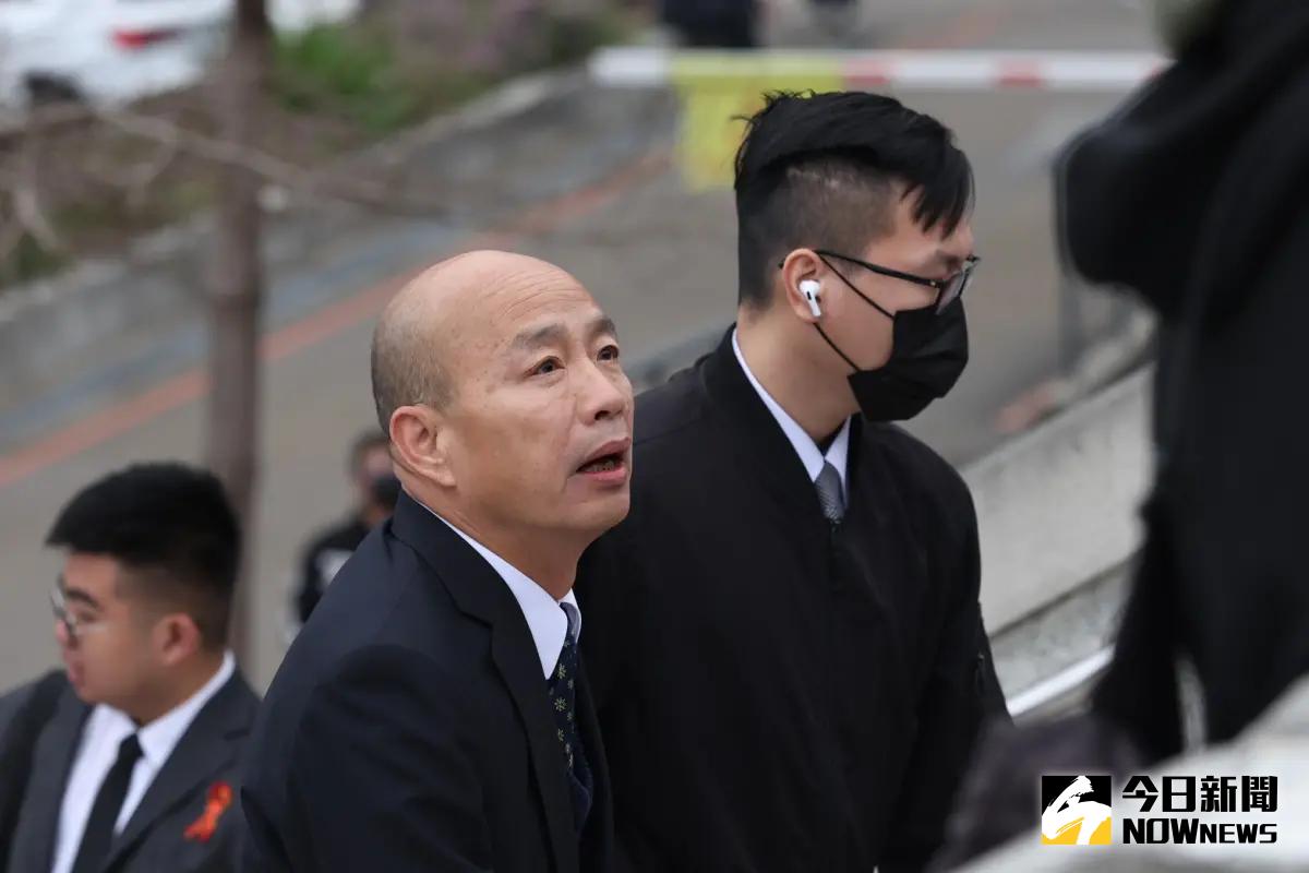 ▲立法院長韓國瑜稍早現身柯爸告別式。（圖／記者李政龍攝，2025.03.10）