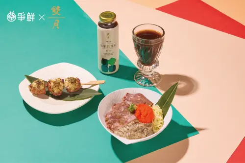 ▲爭鮮PLUS限定「椒心乳酪炙燒雞肉串」、「松露和牛啵啵拌麵」。（圖／爭鮮提供）