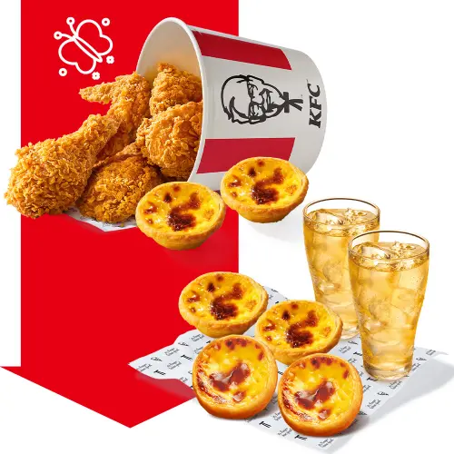 ▲肯德基春遊優惠季！大薯買一送一、「5炸雞+2蛋撻」299元必吃。（圖／肯德基提供）