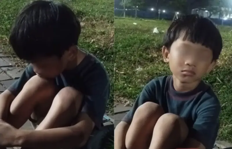 ▲一名目測年僅5歲的男童日前被人發現凌晨2點還在街上賣豆腐。（圖／翻攝自TikTok）