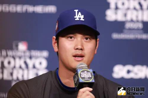 ▲大谷翔平稍早出席MLB東京賽記者會，面對台灣媒體提問：「回到亞洲比賽想法？」，給出暖心回答：「很幸福」。（圖／記者葉政勳攝 , 2025.3.14）