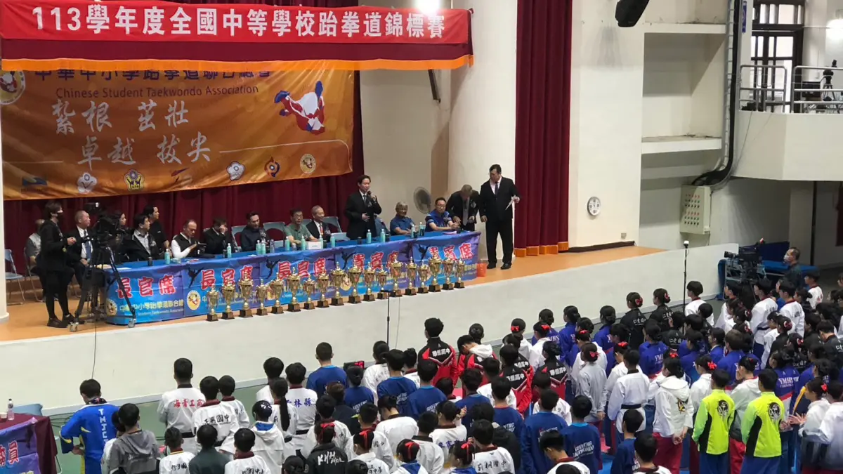 ▲113學年度「全國中等學校跆拳道錦標賽」，數百位優秀選手同場較勁爭取佳績。（圖／翻攝畫面）