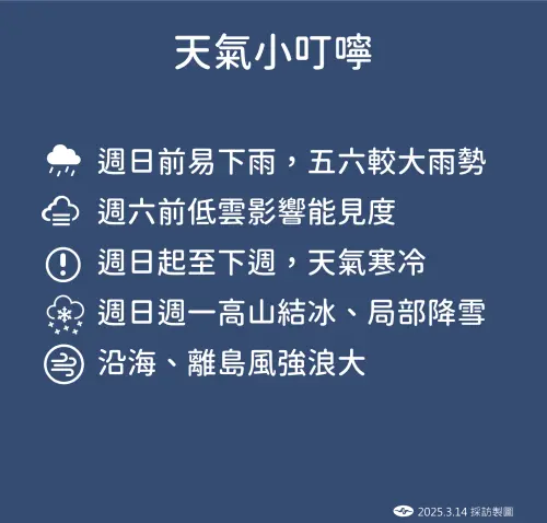 ▲想要追雪的話，週日到周一中部高山還有機會。（圖／中央氣象署提供）