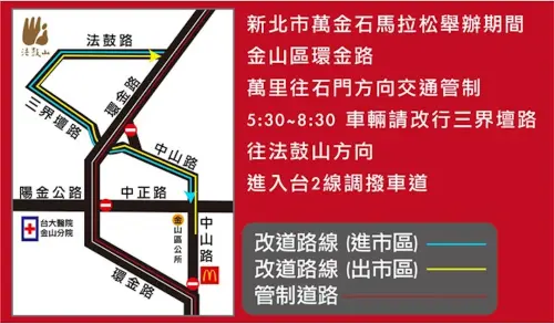 ▲「2025萬金石馬拉松」交通管制（圖／翻攝萬金石馬拉松官網）